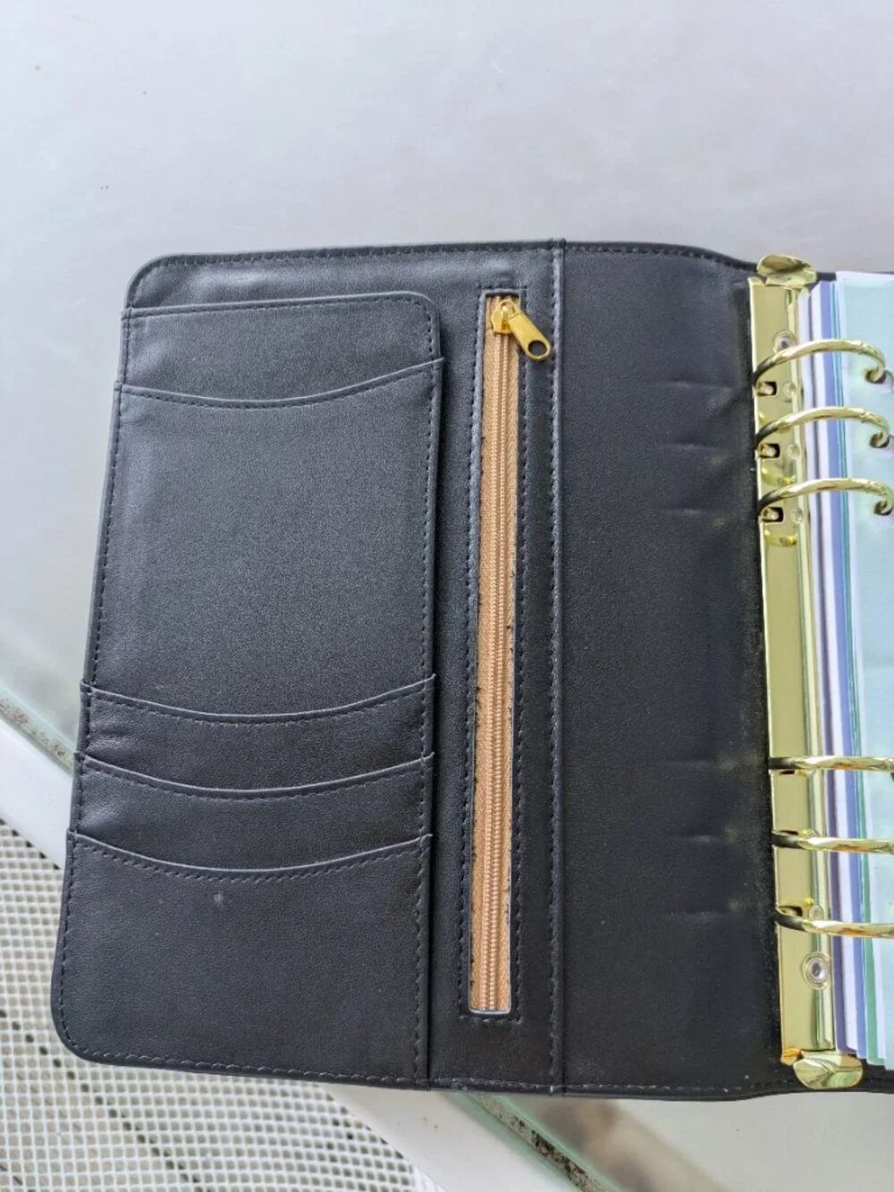 Day Designer A5 Black Vegan Leather Refillable Ring Binder